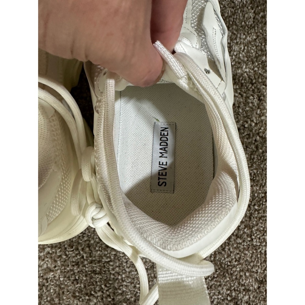 Steve Madden Sneakers Women 9 White Possession POSS03S1 Chunky Platform Dad Shoe - Picture 5 of 7